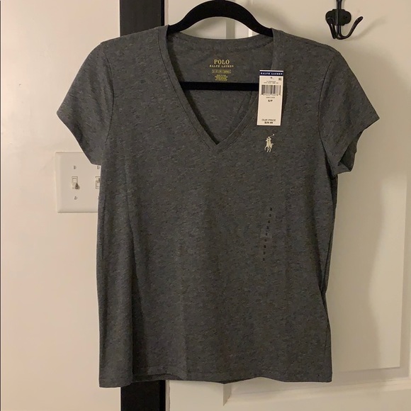 Polo Ralph Lauren Tops - Grey Polo V-Neck